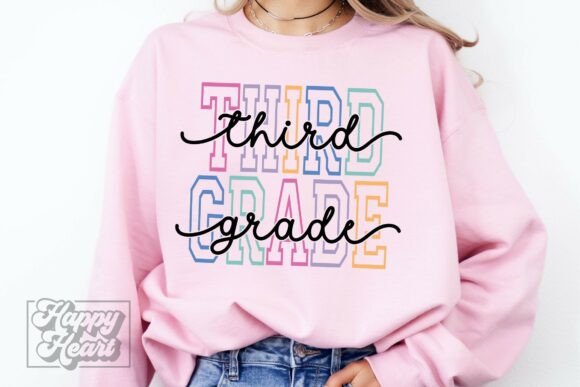 3rd Third Grade SVG PNG Varsity Script Graphics and Crafts Review