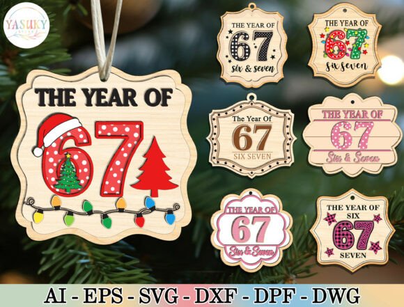 67 Christmas Ornament SVG Bundle: Laser Cutting & Winter Amp