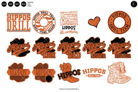 Hippos Drill Team Bundle: Graphics and Crafts for Local Branding