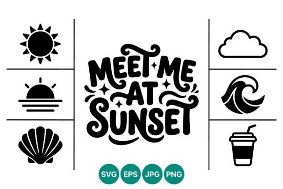 Meet Me at Sunset Beach Script Graphics and Illustrations Review