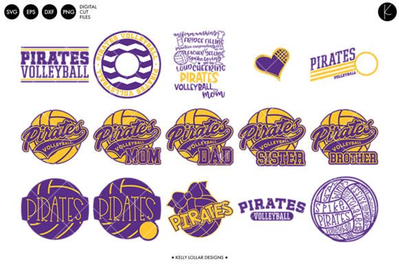 Pirates Volleyball Bundle Graphics for Crafts