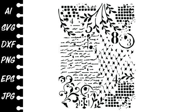 Stencil Mixed Media Number Script Graphics and Crafts Review